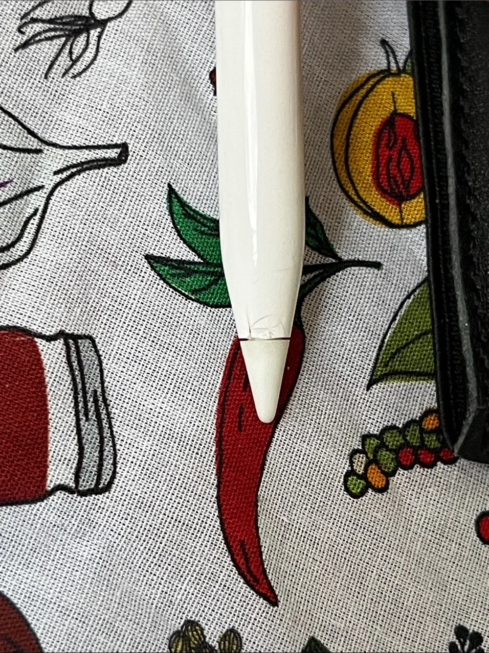 Apple White Pencil with Black Leather Sleeve